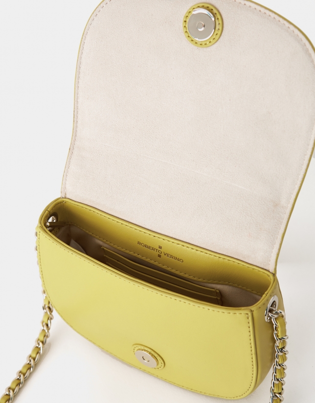 Yellow Frida nappa leather shoulder bag