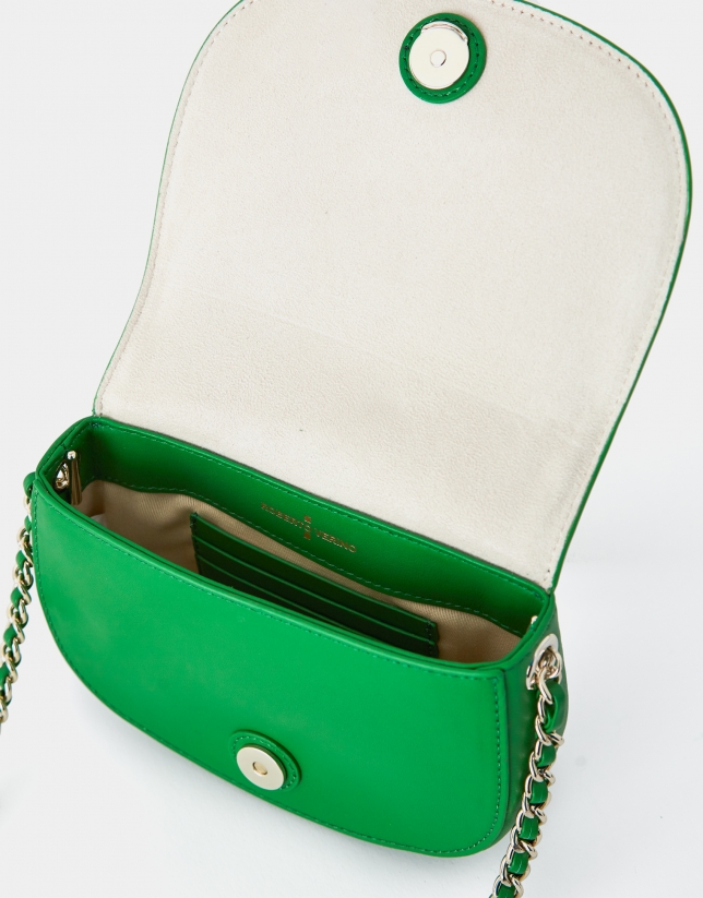 Green Frida nappa leather shoulder bag