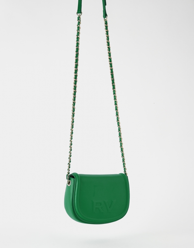 Green Frida nappa leather shoulder bag