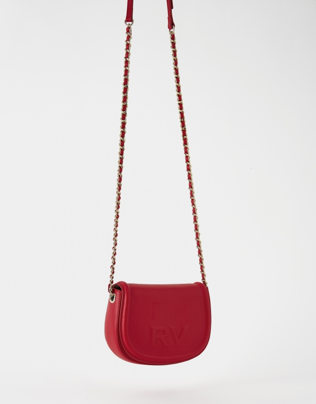 Red Frida nappa leather shoulder bag