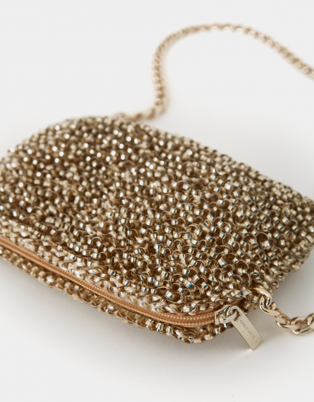 Gold hand- braided Devyn handbag