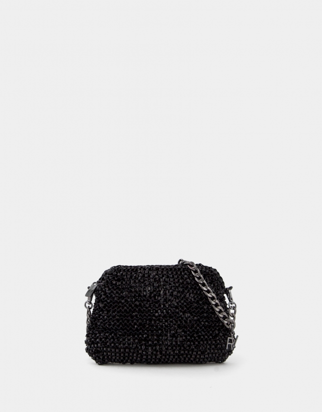 Black hand- braided Devyn handbag