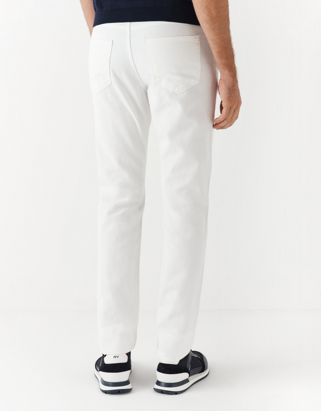 Pantalón cinco bolsillos slim blanco óptico