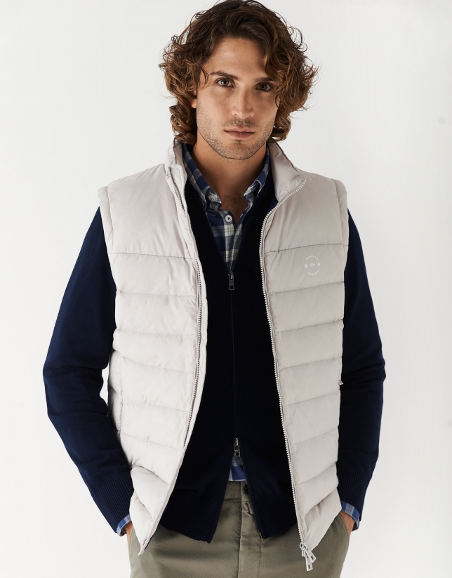 Light gray quilted vest