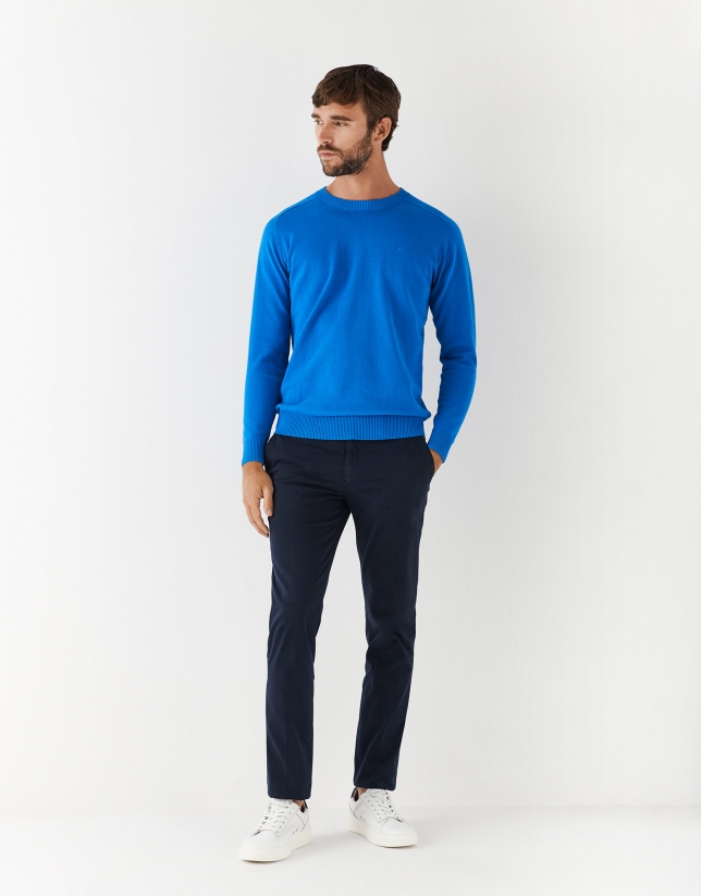 Bluish high twist cotton sweater