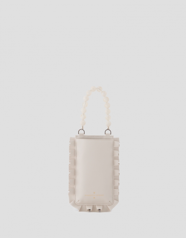 Beige Mini Olas cellphone bag