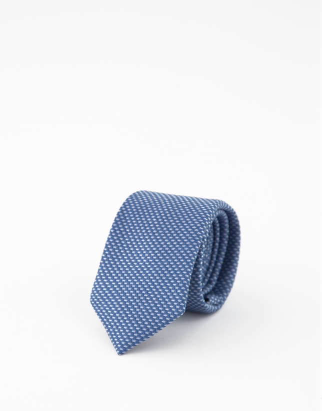 Corbata seda Jacquard tonos azules medios