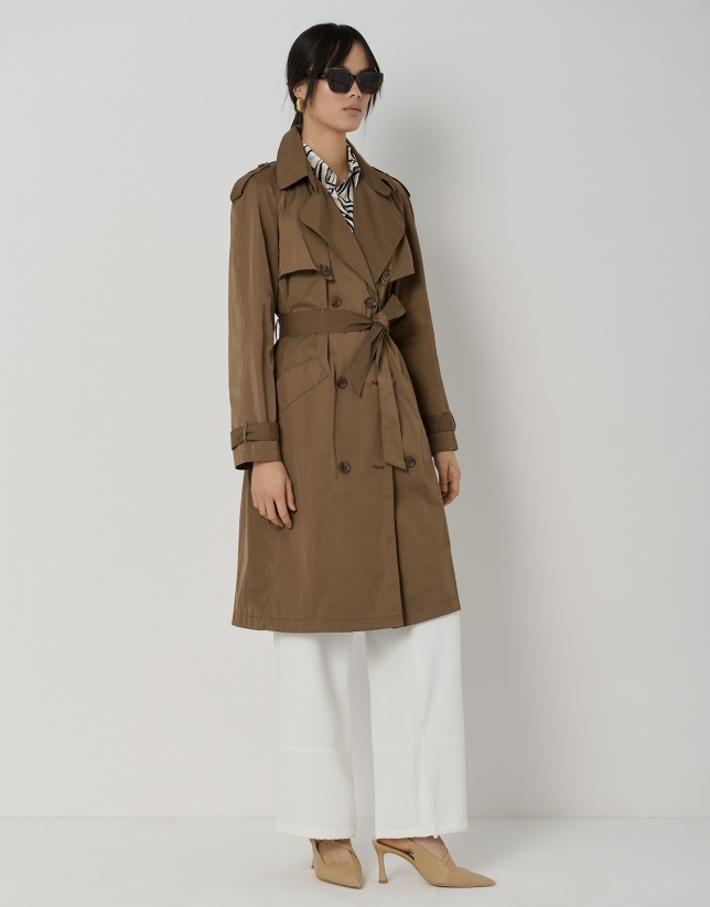 Brown trench coat