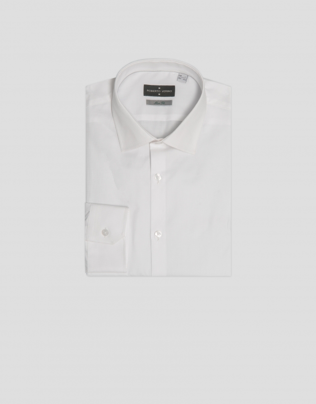 Camisa vestir algodón estructura blanco