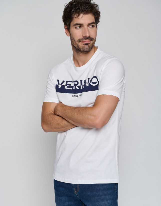 Navy blue top with navy blue logo
