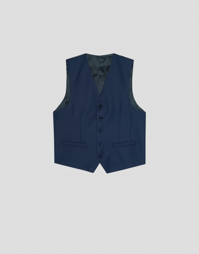 Cadmium blue wool dress vest