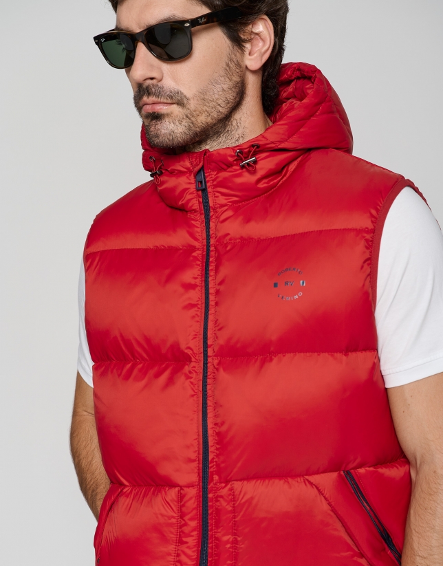 Red quilted vest