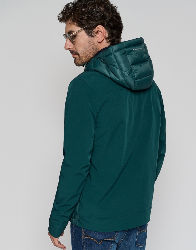 Green two-layer, quilted windbreaker