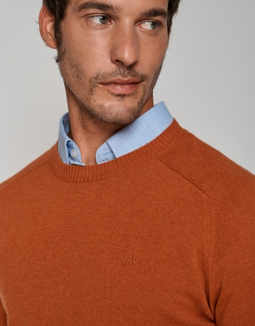 Dark orange wool and cashmere sweater
