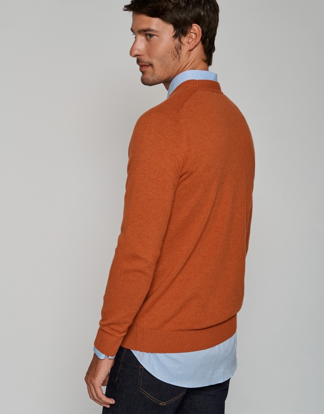Jersey lana/cashmere naranja oscuro