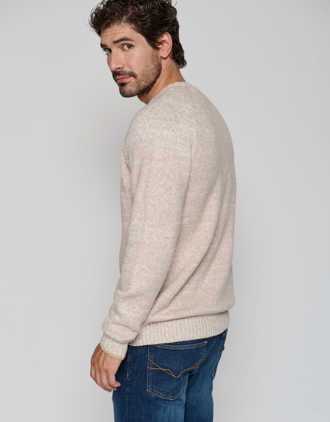 Sandy-colored mouliné sweater