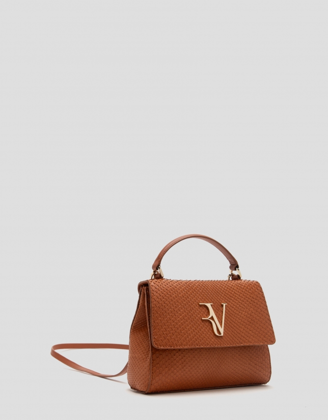 Camel snakeskin Alice Mini handbag