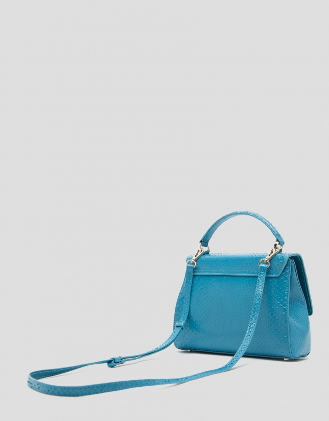 Blue snakeskin Alice Mini handbag