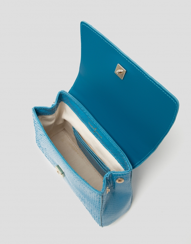 Blue snakeskin Alice Mini handbag
