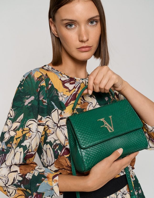 Green snakeskin Alice Mini handbag