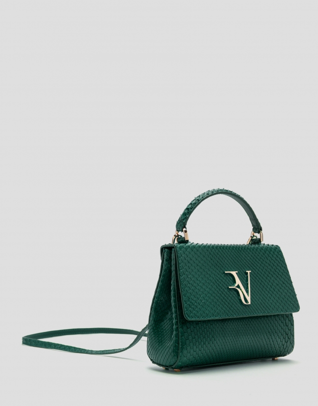 Green snakeskin Alice Mini handbag