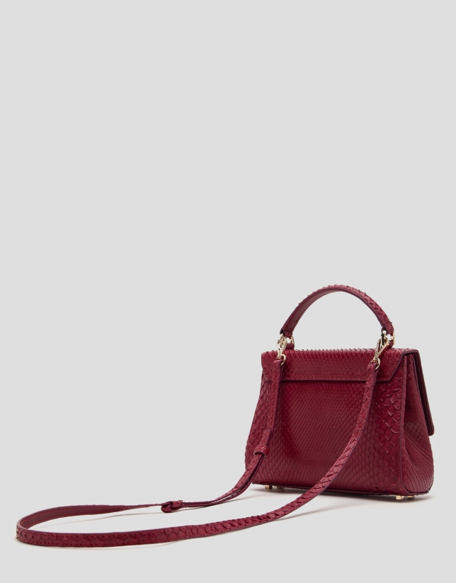 Burgundy snakeskin Alice Mini handbag