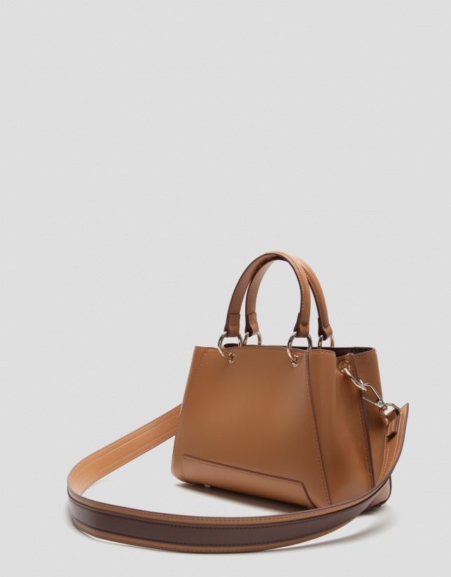 Brown mini Amber leather satchel bag
