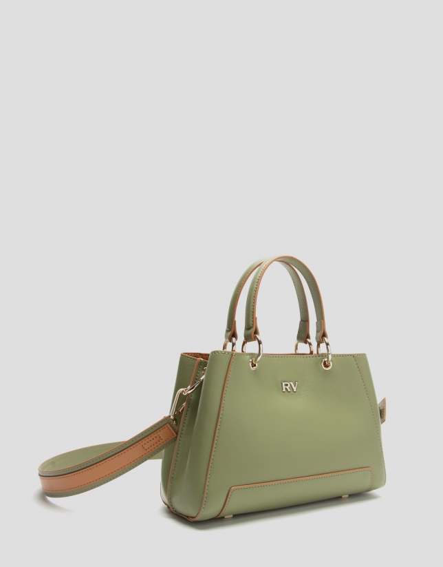 Green mini Amber leather satchel bag