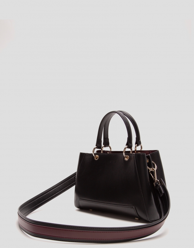 Black mini Amber leather satchel bag
