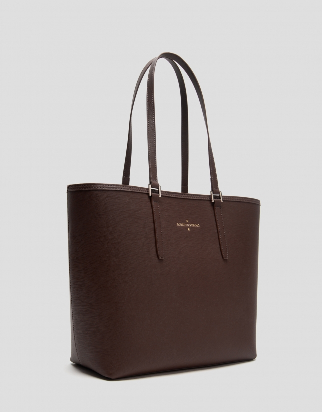 Brown leather Sama shopping bag