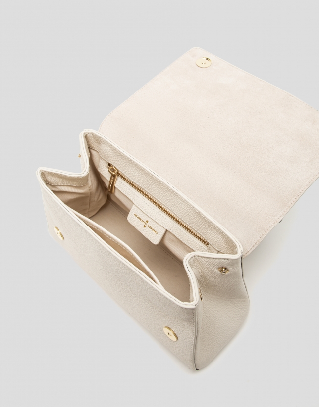 Beige leather Alice Midi handbag