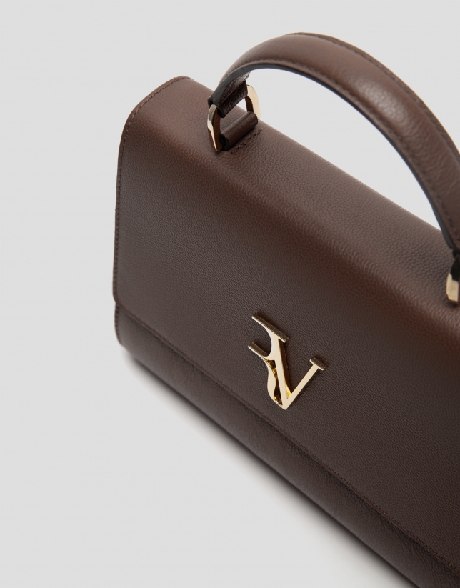 Brown leather Alice Midi handbag