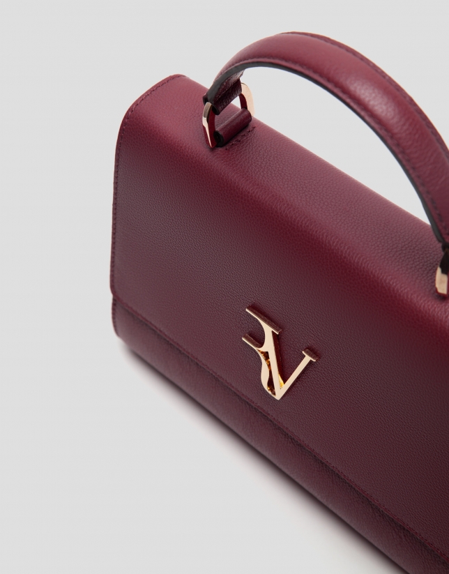 Burgundy leather Alice Midi handbag