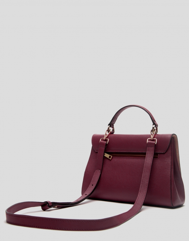 Burgundy leather Alice Midi handbag