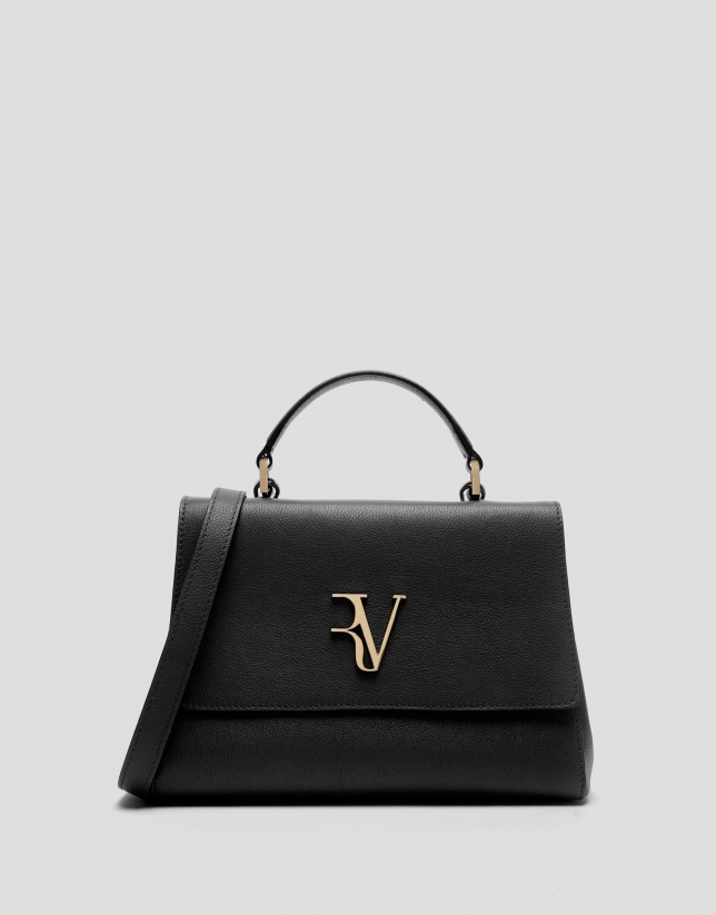 Black leather Alice Midi handbag