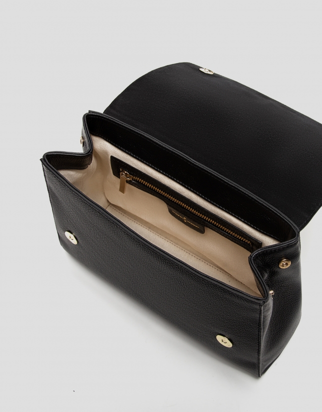 Black leather Alice Midi handbag