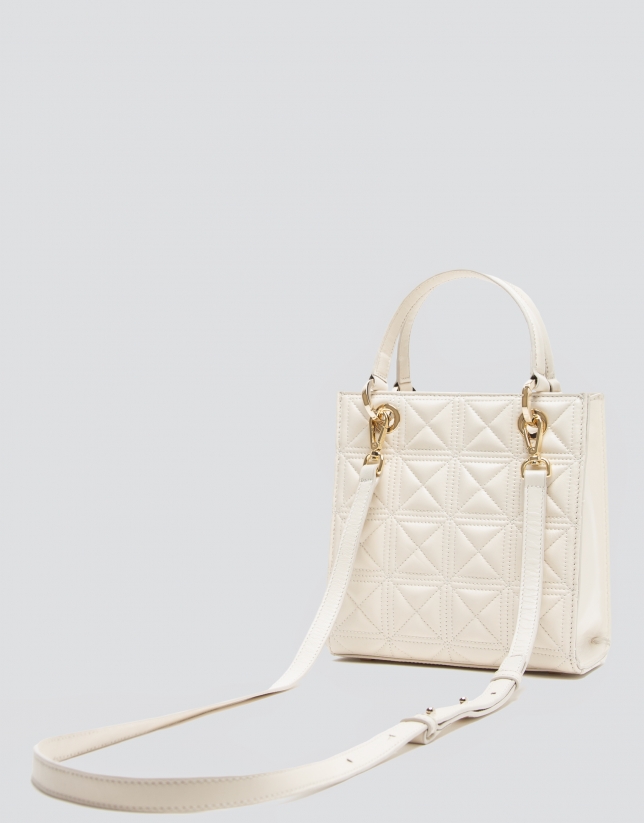 Ivory quilted leather Mini Linda Satchel