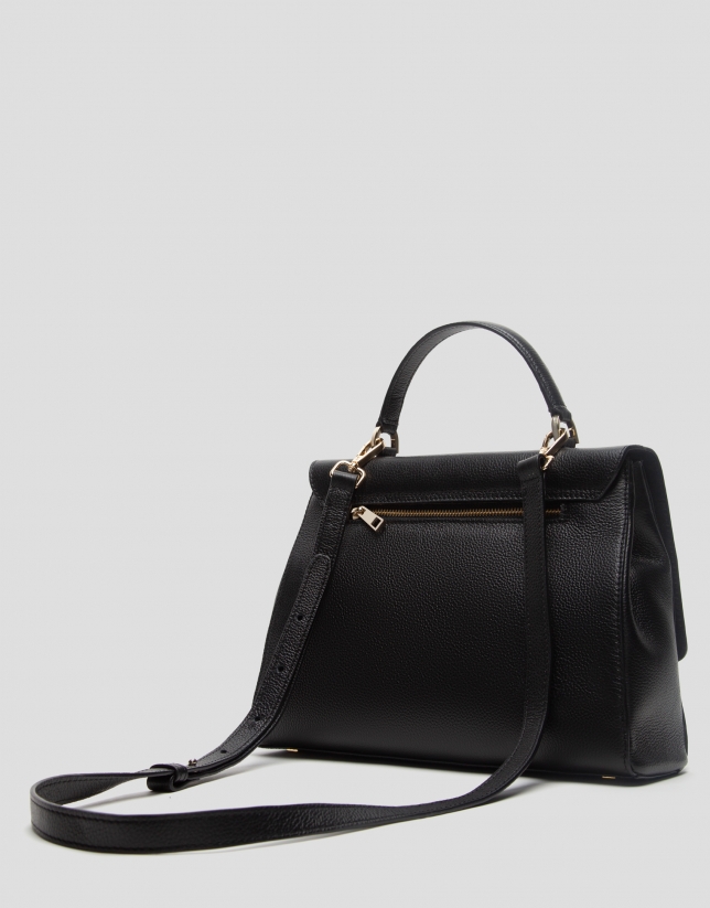Black leather Alice Maxi handbag