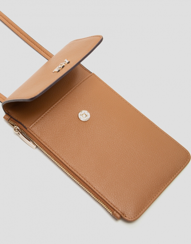 Camel leather Crafts cellphone bag