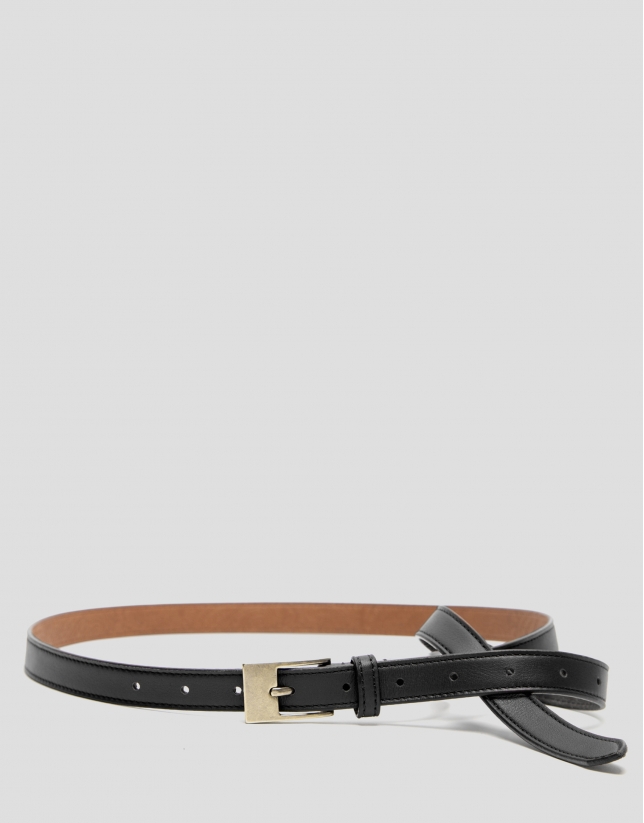 Belt to tie with black leather buckle