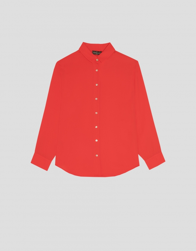 Red masculine-cut shirt