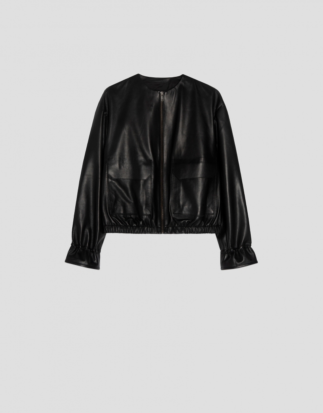 Black napa bomber jacket