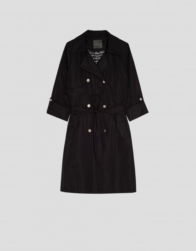 Classic black raincoat