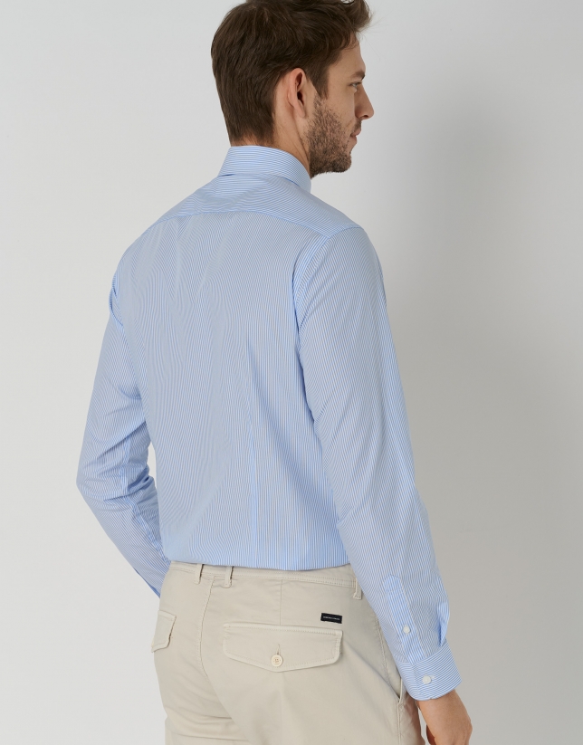 Camisa vestir rayas azul/blanco