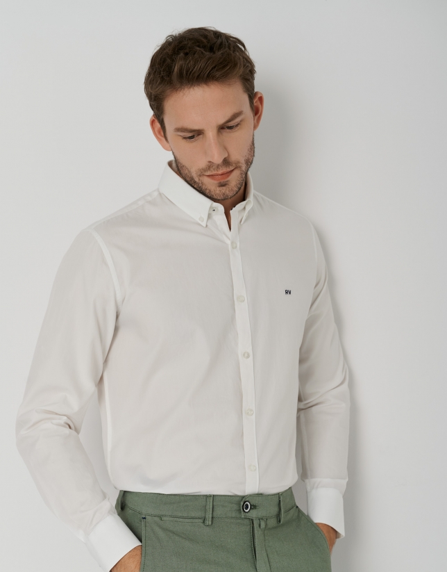 Camisa sport regular oxford blanco óptico