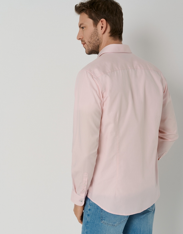 Camisa sport regular oxford rosa claro