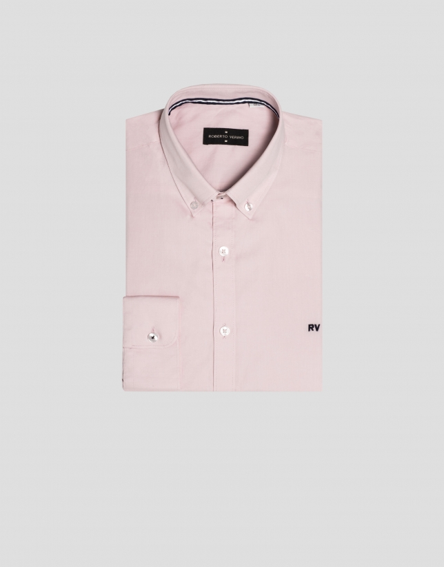 Camisa sport regular oxford rosa claro