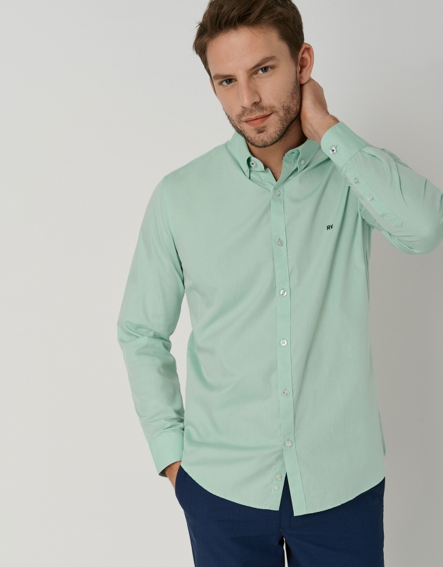 Camisa sport regular oxford verde claro