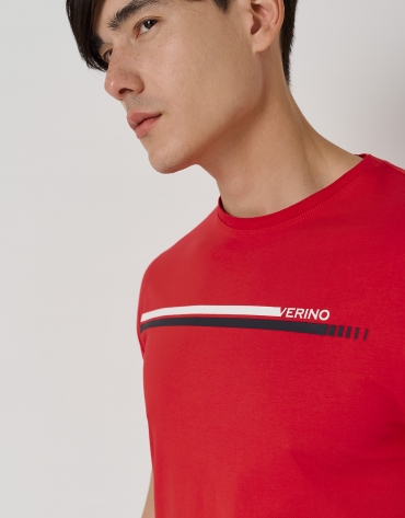 Red top with contrasting stripes