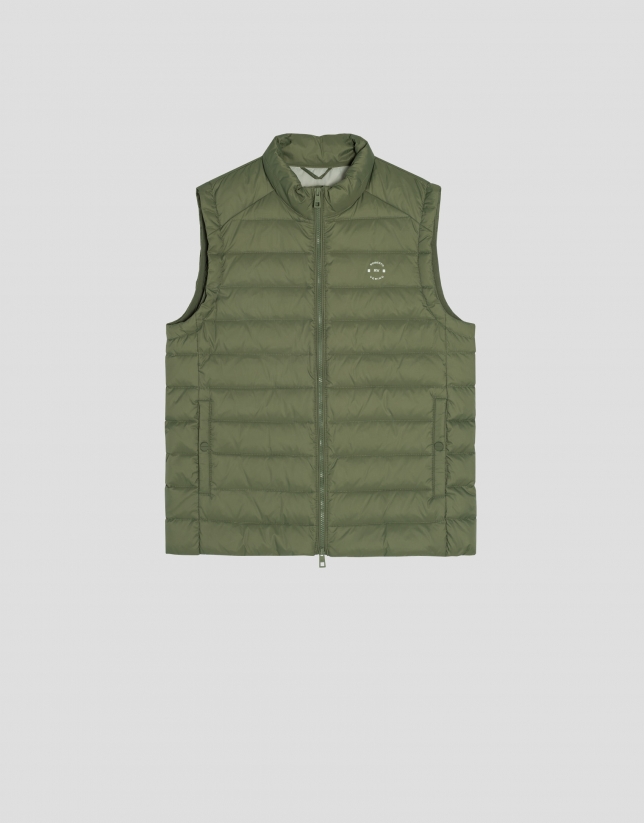 Khaki green quilted vest
